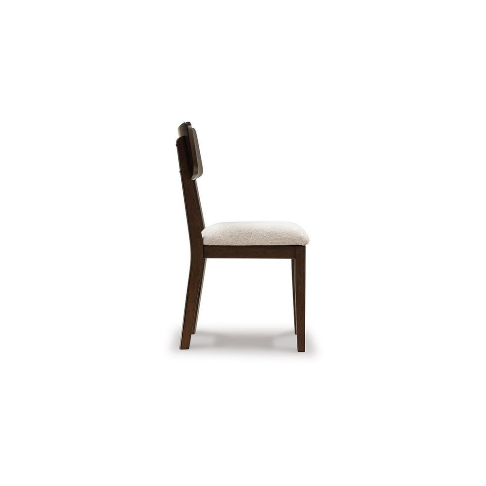 Maly Dining Side Chair Set of 2, Light Gray Cushion, Black Panel Back - BM348386