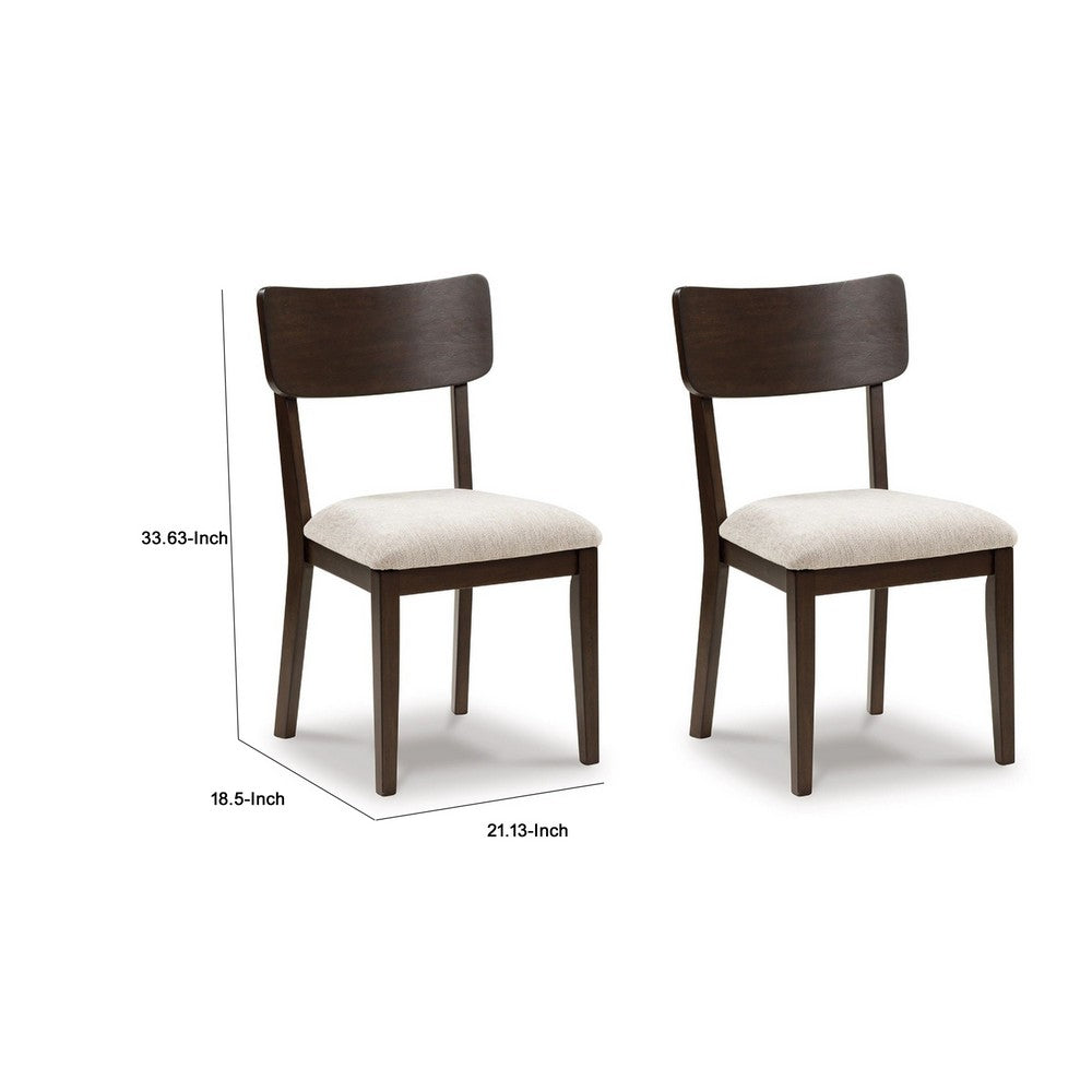 Maly Dining Side Chair Set of 2, Light Gray Cushion, Black Panel Back - BM348386