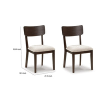 Maly Dining Side Chair Set of 2, Light Gray Cushion, Black Panel Back - BM348386