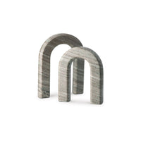 Kexa Accent Sculpture Set of 2, Horse Shoe U Shape,  Taupe Gray Marble  - BM348390