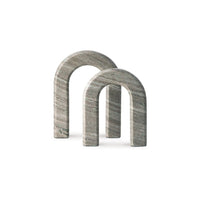 Kexa Accent Sculpture Set of 2, Horse Shoe U Shape,  Taupe Gray Marble  - BM348390