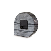 Jexy Decorative Table Clock Set of 2, Black Gray Marble with Gold Accents - BM348391