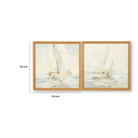 Wemo Decorative Wall Art Set of 2, White Scenic Boat Sailing at Dawn - BM348393