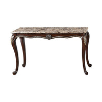 Liana Marble Console Table, Cherry Brown Pine Wood, Rectangular 52 Inch - BM348442