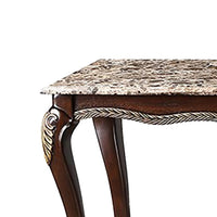 Liana Marble Console Table, Cherry Brown Pine Wood, Rectangular 52 Inch - BM348442