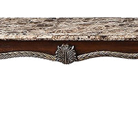 Liana Marble Console Table, Cherry Brown Pine Wood, Rectangular 52 Inch - BM348442