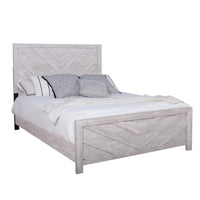 Bisca Cali King Bed with Chevron Patterned Design, Driftwood Gray Finish