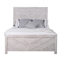 Bisca Cali King Bed with Chevron Patterned Design, Driftwood Gray Finish