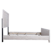 Bisca Cali King Bed with Chevron Patterned Design, Driftwood Gray Finish