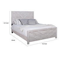 Bisca Cali King Bed with Chevron Patterned Design, Driftwood Gray Finish