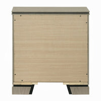 Anna Nightstand with 2 Drawers, Weathered Gray Wood, Black Metal Accents - BM348517