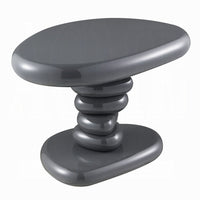 Fory End Table, 22 Inch Asymmetric Stacked Pebble Base, High Gloss Gray - BM348520