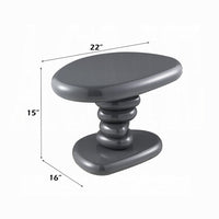 Fory End Table, 22 Inch Asymmetric Stacked Pebble Base, High Gloss Gray - BM348520