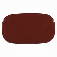 Endy Coffee Table, 41 Inch Rectangular Red High Gloss Wood, Round Legs - BM348522