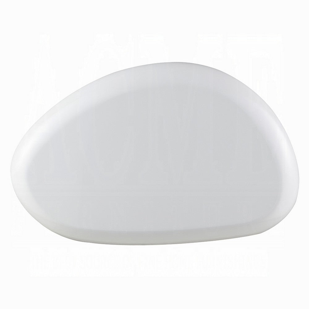 Vayu Coffee Table, 30 Inch Asymmetric Pebble Design, High Gloss White - BM348524