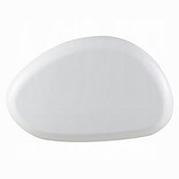 Vayu Coffee Table, 30 Inch Asymmetric Pebble Design, High Gloss White - BM348524