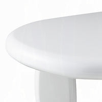 Vayu End Table, 30 Inch Asymmetric, Tri Pebble Legs, High Gloss White - BM348525