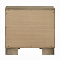 Leky Nightstand, 2 Reeded Drawers, Rounded Corners, Antique Oak Brown - BM348526