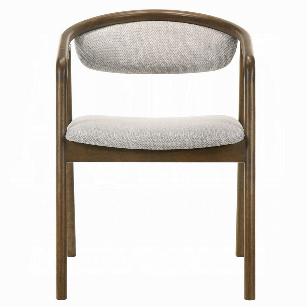 Lina Dining Side Chair, Gray Chenille Seat and Back, Walnut Brown Wood - BM348532