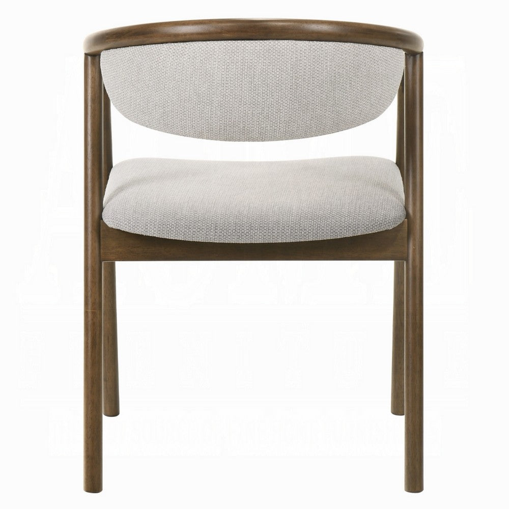 Lina Dining Side Chair, Gray Chenille Seat and Back, Walnut Brown Wood - BM348532