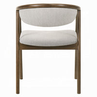 Lina Dining Side Chair, Gray Chenille Seat and Back, Walnut Brown Wood - BM348532