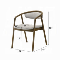 Lina Dining Side Chair, Gray Chenille Seat and Back, Walnut Brown Wood - BM348532