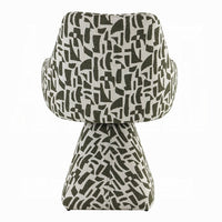Peny Swivel Accent Chair, Green and White Printed Fabric  - BM348534