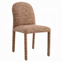 Ladi Dining Side Chair Set of 2, Brown Chenille Padded Seat and Back - BM348535