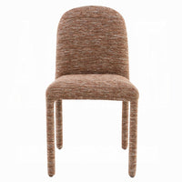 Ladi Dining Side Chair Set of 2, Brown Chenille Padded Seat and Back - BM348535