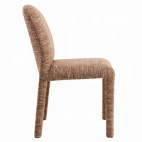 Ladi Dining Side Chair Set of 2, Brown Chenille Padded Seat and Back - BM348535