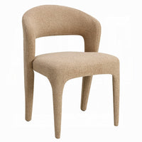 Ladi Dining Side Chair Set of 2, Light Brown Boucle Open Padded Back - BM348536
