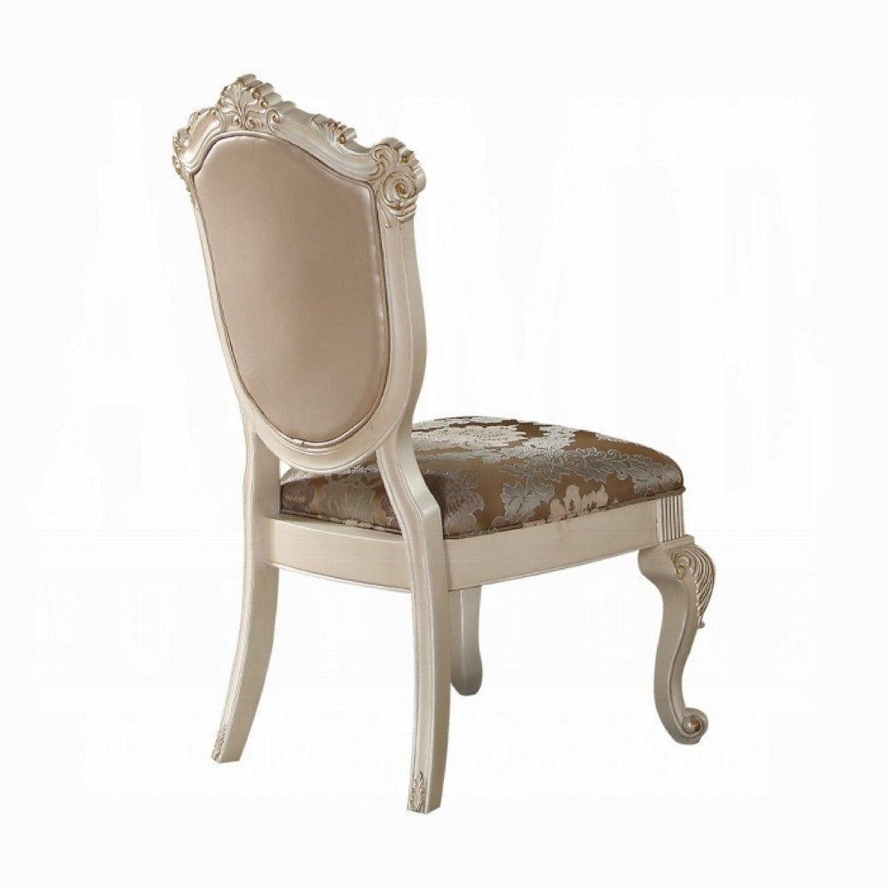 Cheny Dining Side Chair Set of 2, Faux Leather, Baroque Pearl Beige - BM348543
