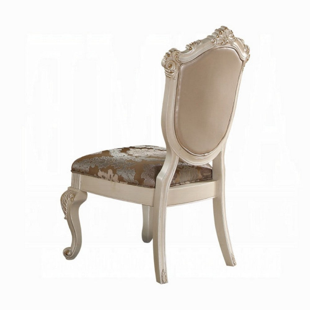 Cheny Dining Side Chair Set of 2, Faux Leather, Baroque Pearl Beige - BM348543