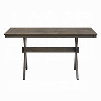 Meya Dining Table, 59 Inch Rectangular Top, Farmhouse Frame, Gray Wood - BM348547