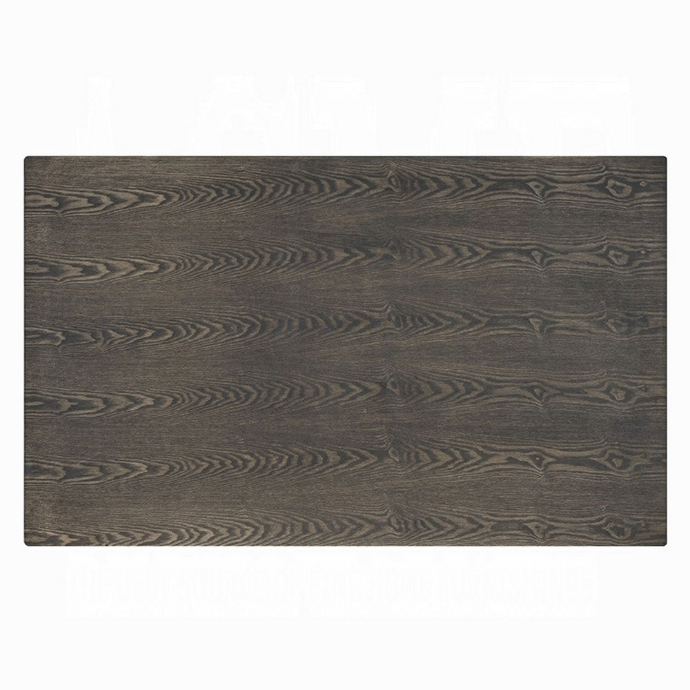 Meya Dining Table, 59 Inch Rectangular Top, Farmhouse Frame, Gray Wood - BM348547