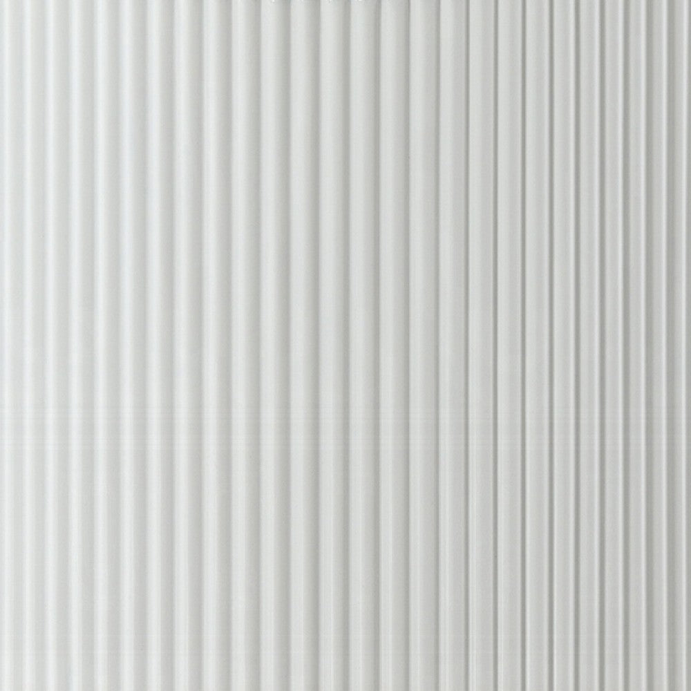 Del Modern Side End Table, 22 Inch Round Top, Glossy White Ribbed Base - BM348551