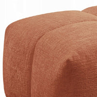Leya Modular Ottoman, Tufted Coral Red Linen, 43 Inch Rectangular Seat - BM348555