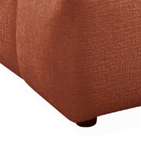 Leya Modular Ottoman, Tufted Coral Red Linen, 43 Inch Rectangular Seat - BM348555