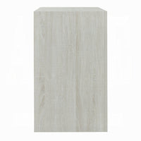 Geya Nightstand with 3 Drawers, Chrome Metal Handles, Light Gray - BM348560