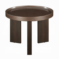 Lexy Side End Table, 24 Inch Round Top, High Gloss Blackish Green - BM348567