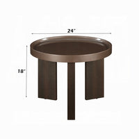 Lexy Side End Table, 24 Inch Round Top, High Gloss Blackish Green - BM348567
