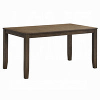 Dexy Dining Table, 59 Inch Rectangular Top, Farmhouse Walnut Brown - BM348571