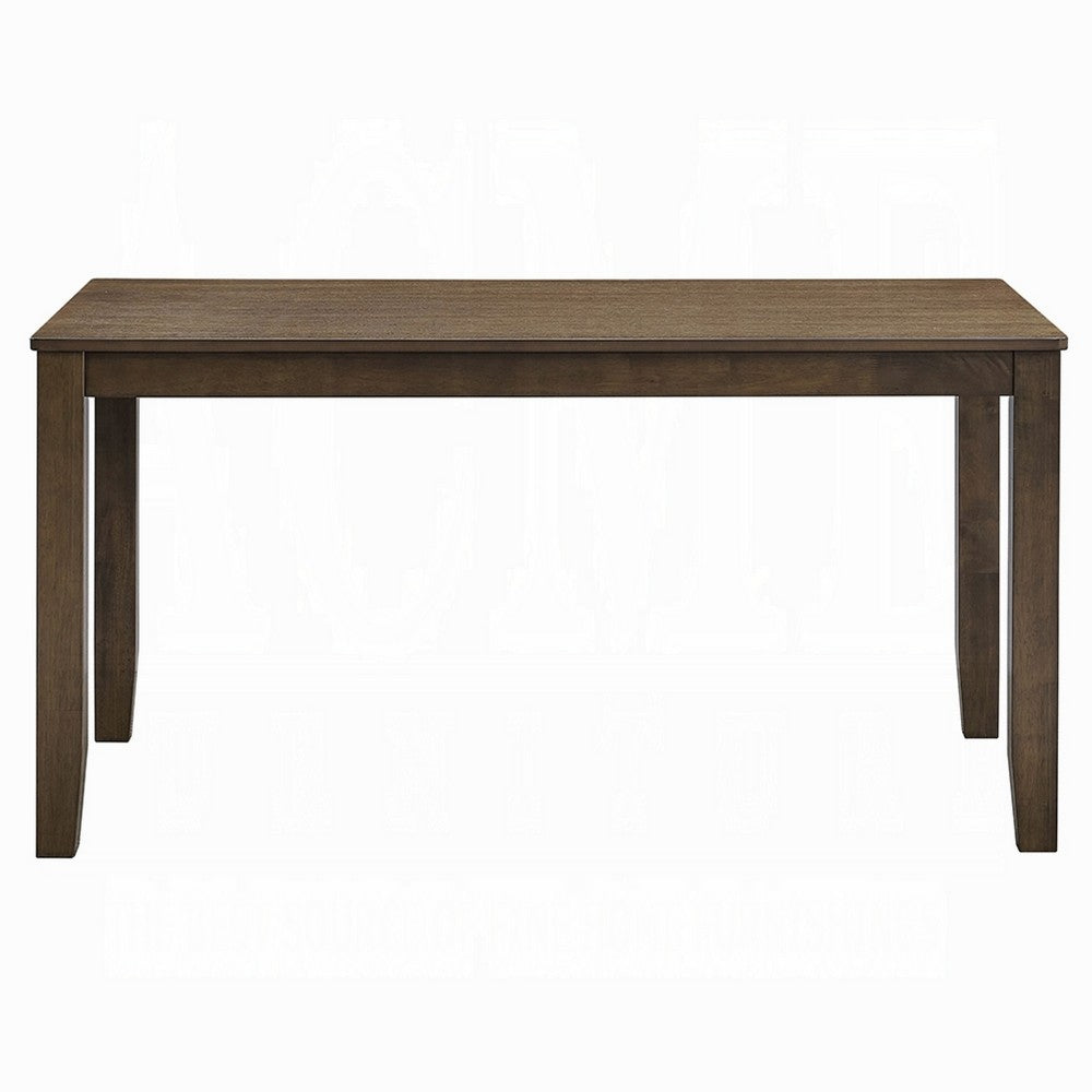 Dexy Dining Table, 59 Inch Rectangular Top, Farmhouse Walnut Brown - BM348571
