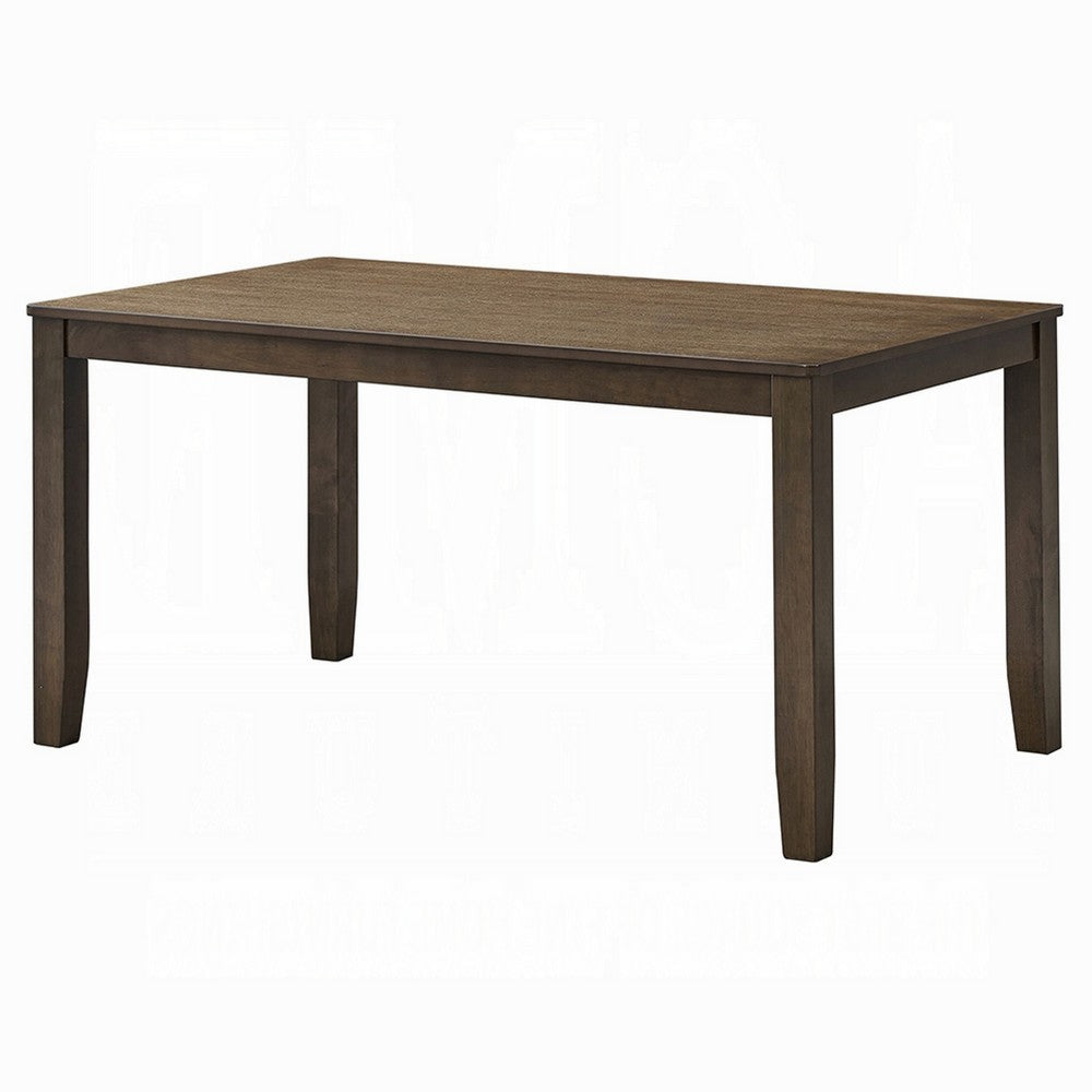 Dexy Dining Table, 59 Inch Rectangular Top, Farmhouse Walnut Brown - BM348571