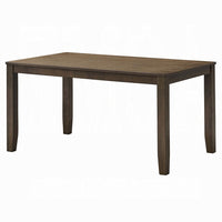 Dexy Dining Table, 59 Inch Rectangular Top, Farmhouse Walnut Brown - BM348571