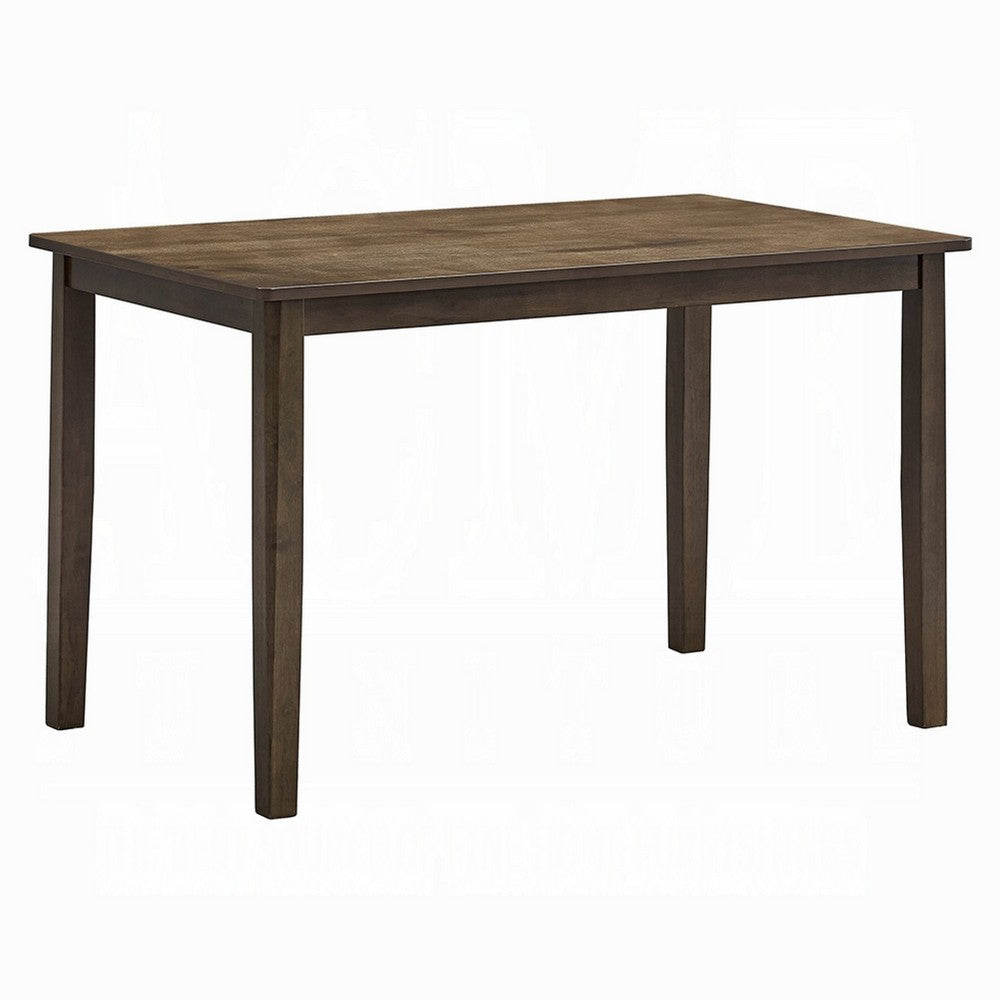 Dexy Dining Table, 47 Inch Rectangular Top, Farmhouse Walnut Brown - BM348572