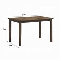 Dexy Dining Table, 47 Inch Rectangular Top, Farmhouse Walnut Brown - BM348572