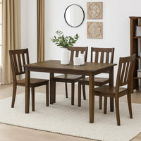 Dexy Dining Table, 47 Inch Rectangular Top, Farmhouse Walnut Brown - BM348572