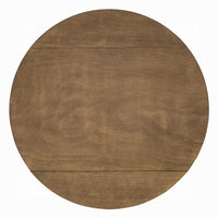 Dexy Dining Table, 35 Inch Round Top, Farmhouse Walnut Brown Wood - BM348573