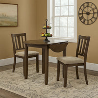 Dexy Dining Table, 35 Inch Round Top, Farmhouse Walnut Brown Wood - BM348573